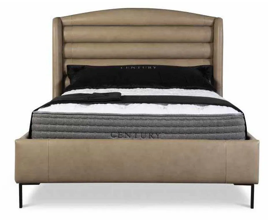 Century CR9-121Q Details Wing Bed Fully Upholstered Wing Low Headboard Bed Queen Size Century CR9-121Q Details Wing Bed Fully Upholstered Wing Low Headboard Bed Queen Size