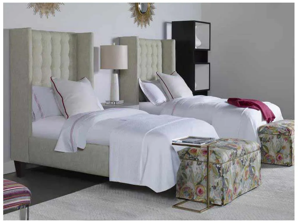 Century CR9-122T Details Wing Bed Fully Upholstered Wing Medium Headboard Bed Twin Size Century CR9-122T Details Wing Bed Fully Upholstered Wing Medium Headboard Bed Twin Size