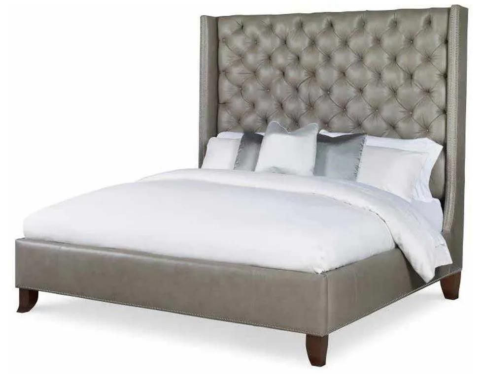Century CR9-123CK Details Wing Bed Fully Upholstered Tall Wing Headboard Bed Cal King Size Century CR9-123CK Details Wing Bed Fully Upholstered Tall Wing Headboard Bed Cal King Size