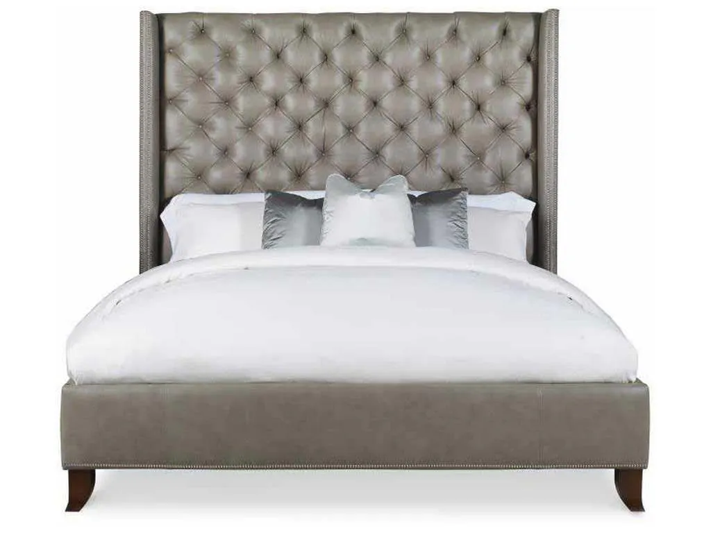 Century Furniture CR9-123K Details Wing Bed Fully Upholstered Tall Headboard Bed King