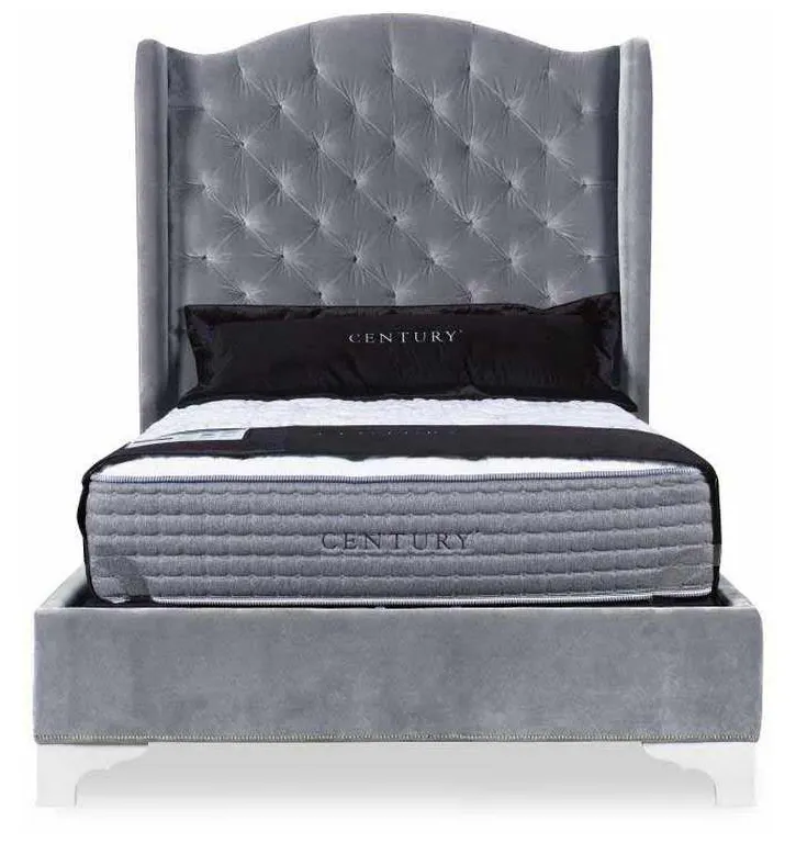Century CR9-123Q Details Wing Bed Fully Upholstered Wing Tall Headboard Bed Queen Size Century CR9-123Q Details Wing Bed Fully Upholstered Wing Tall Headboard Bed Queen Size