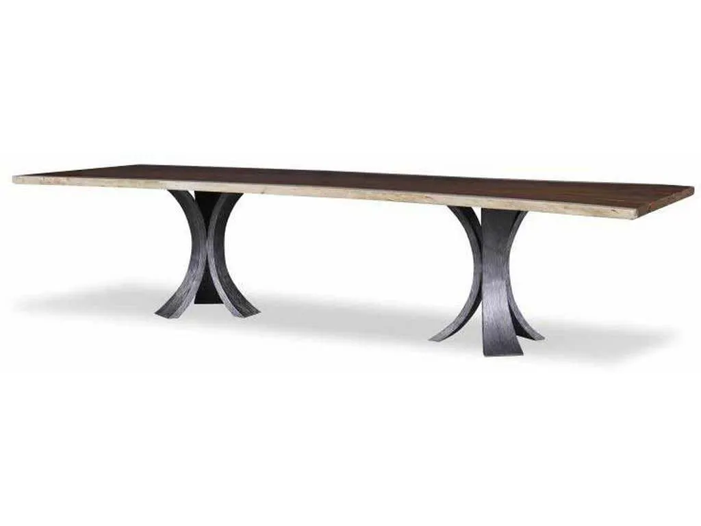 Century CR9-1-86-G-973 Details Live Edge 86 inch Guan Slab Dining Table Textured Metal