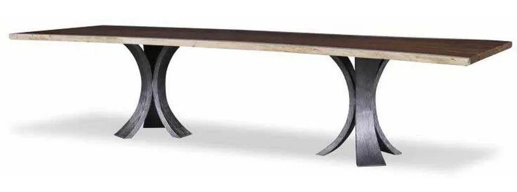 Century CR9-1-86-G-973 Details Live Edge 86 inch Guan Slab Dining Table Textured Metal Century CR9-1-86-G-973 Details Live Edge 86 inch Guan Slab Dining Table Textured Metal