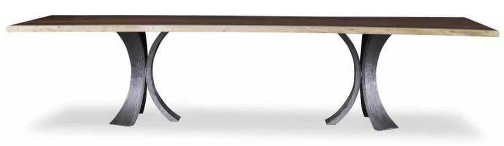 Century CR9-1-86-G-973 Details Live Edge 86 inch Guan Slab Dining Table Textured Metal Century CR9-1-86-G-973 Details Live Edge 86 inch Guan Slab Dining Table Textured Metal