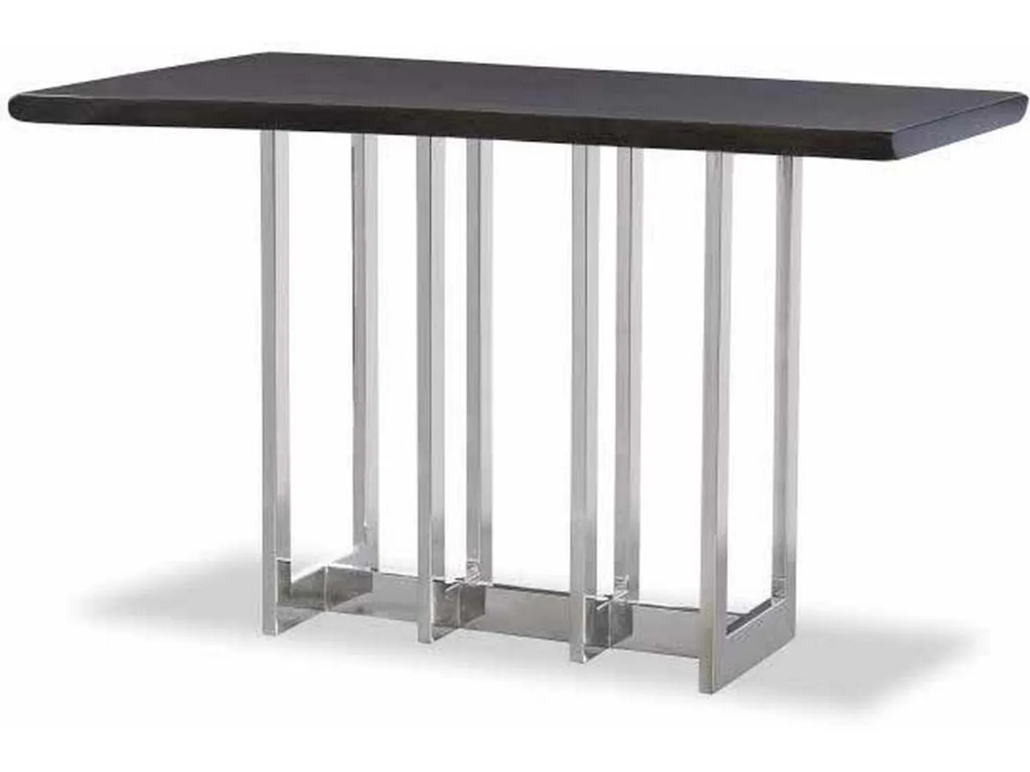 Century CR9-3-72-G-942 Details Live Edge 72 inch Guan Slab Console Polished Nickel Base