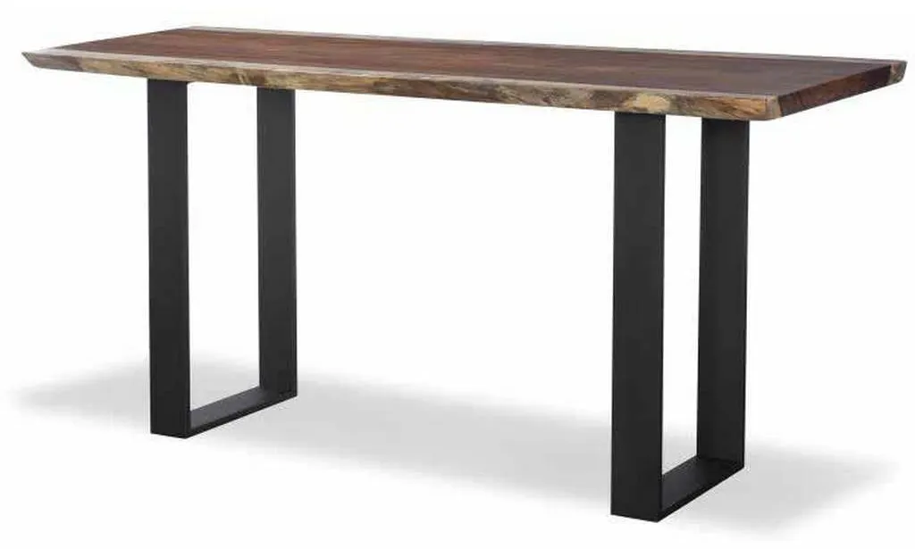 Century CR9-3-72-G-941 Details Live Edge 72 inch Guan Slab Console Oiled Bronze Strap Base Century CR9-3-72-G-941 Details Live Edge 72 inch Guan Slab Console Oiled Bronze Strap Base