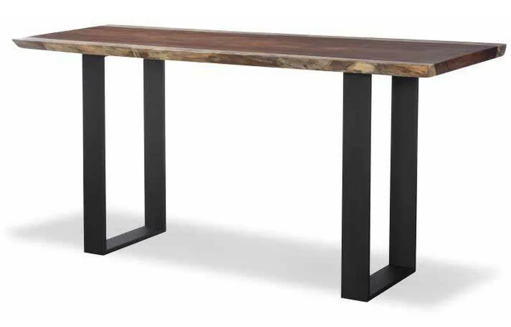 Century CR9-3-72-G-941 Details Live Edge 72 inch Guan Slab Console Oiled Bronze Strap Base Century CR9-3-72-G-941 Details Live Edge 72 inch Guan Slab Console Oiled Bronze Strap Base