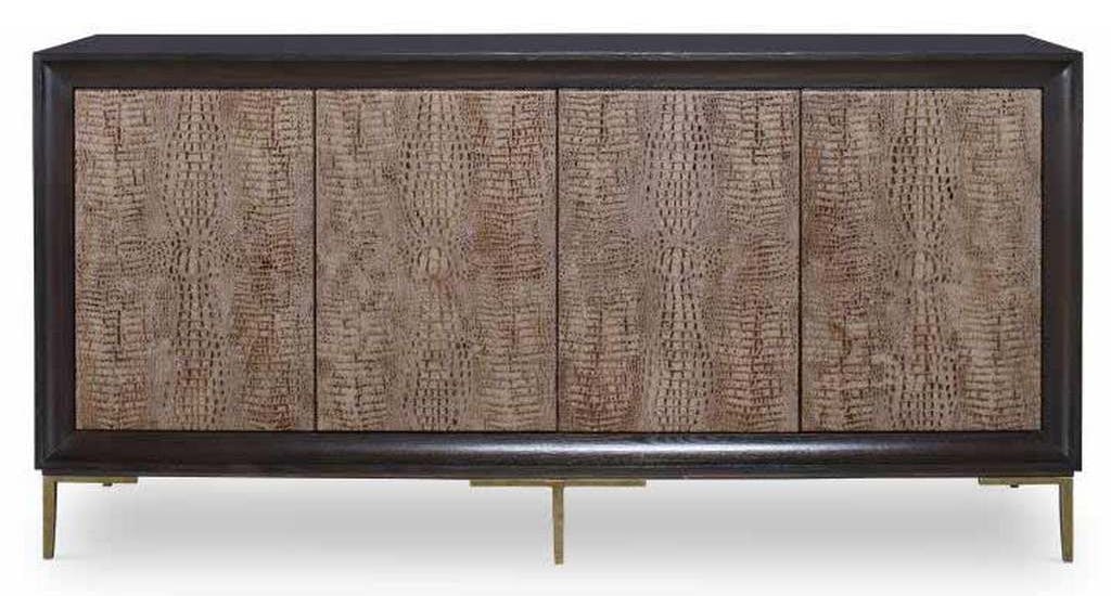 Century CR9-501EL Details Case Four Door Embossed Leather Front Low Credenza Century CR9-501EL Details Case Four Door Embossed Leather Front Low Credenza