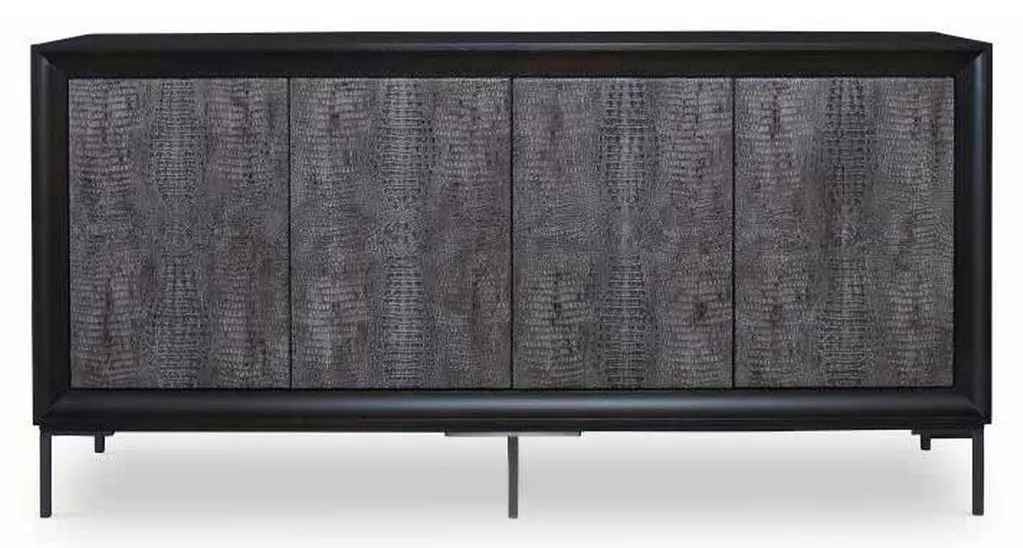 Century CR9-501EL Details Case Four Door Embossed Leather Front Low Credenza Century CR9-501EL Details Case Four Door Embossed Leather Front Low Credenza