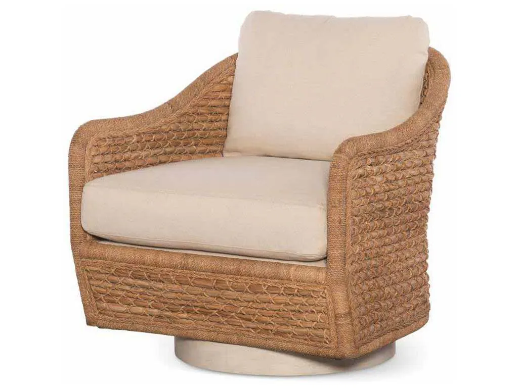 Century CT2105-NT-FL Pompano Swivel Lounge Chair Natural Flax