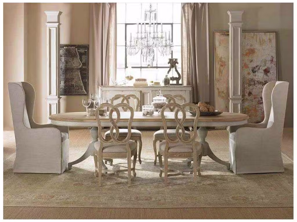 Century MN5562 Madeline Double Pedestal Table Century MN5562 Madeline Double Pedestal Table