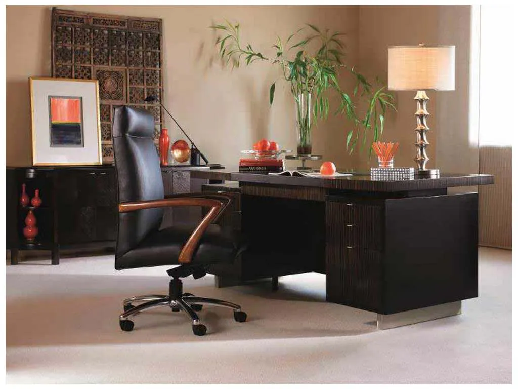 Century N3E-701-1 Seven Drawer Desk with Black Leather Top Century N3E-701-1 Seven Drawer Desk with Black Leather Top