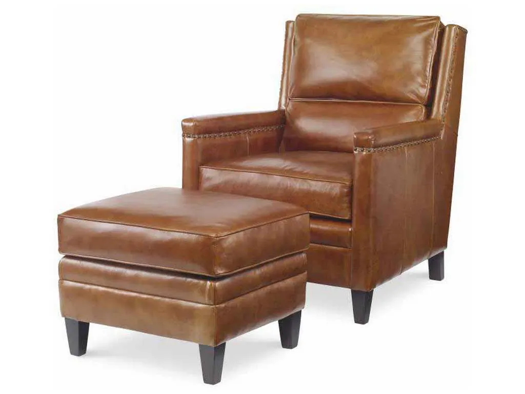Century PLR-13CO-RUSSETT Leather Chair and Leather Ottoman