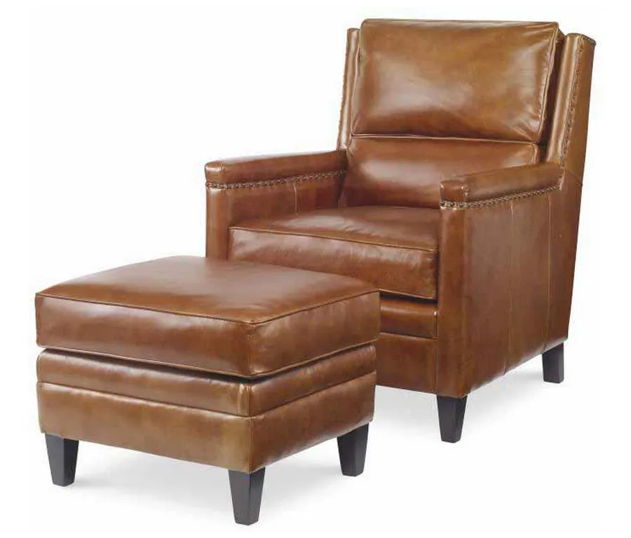Century PLR-13CO-RUSSETT Leather Chair and Leather Ottoman Century PLR-13CO-RUSSETT Leather Chair and Leather Ottoman