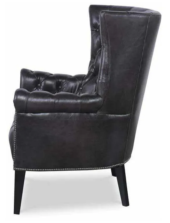 Century PLR-15106-BRUNETTE Empress Tufted Wing Chair Century PLR-15106-BRUNETTE Empress Tufted Wing Chair