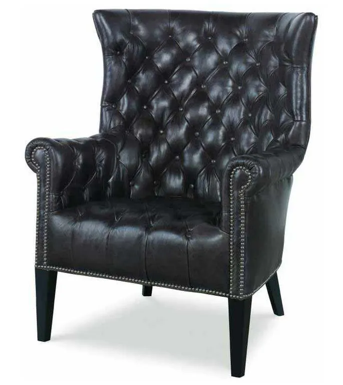 Century PLR-15106-BRUNETTE Empress Tufted Wing Chair Century PLR-15106-BRUNETTE Empress Tufted Wing Chair