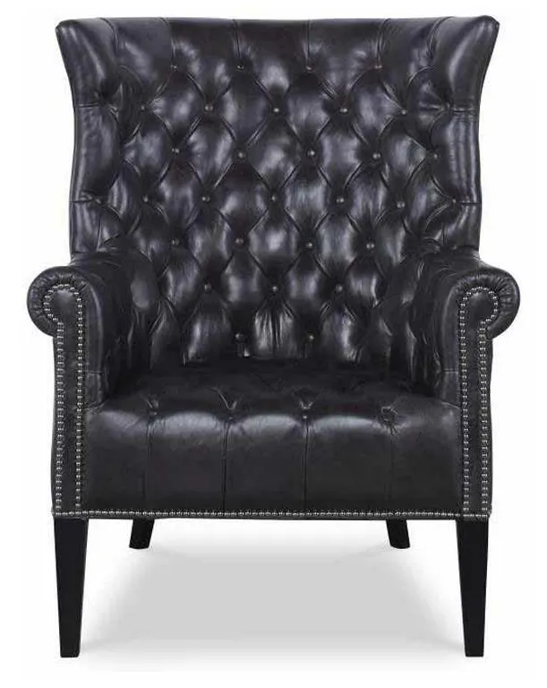 Century PLR-15106-BRUNETTE Empress Tufted Wing Chair Century PLR-15106-BRUNETTE Empress Tufted Wing Chair