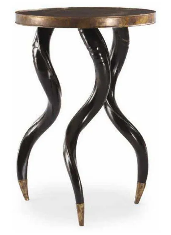 Century SF5047 Faux Horn Ebony Chairside Table Century SF5047 Faux Horn Ebony Chairside Table