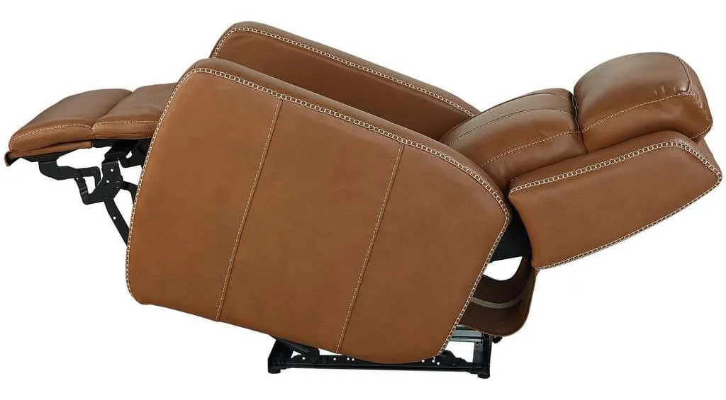 Club Level By Bassett 3753-P62W Norwood Power Motion Recliner in Tan Leather Club Level By Bassett 3753-P62W Norwood Power Motion Recliner in Tan Leather
