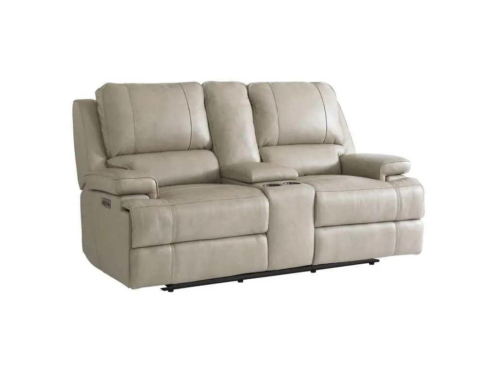 Club Level By Bassett 3729-PC42F Parsons Double Reclining Console Loveseat