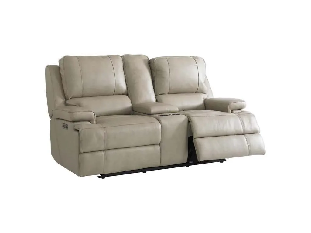 Club Level By Bassett 3729-PC42F Parsons Double Reclining Console Loveseat