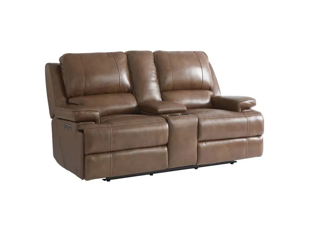 Club Level By Bassett 3729-PC42U Parsons Double Reclining Console Loveseat