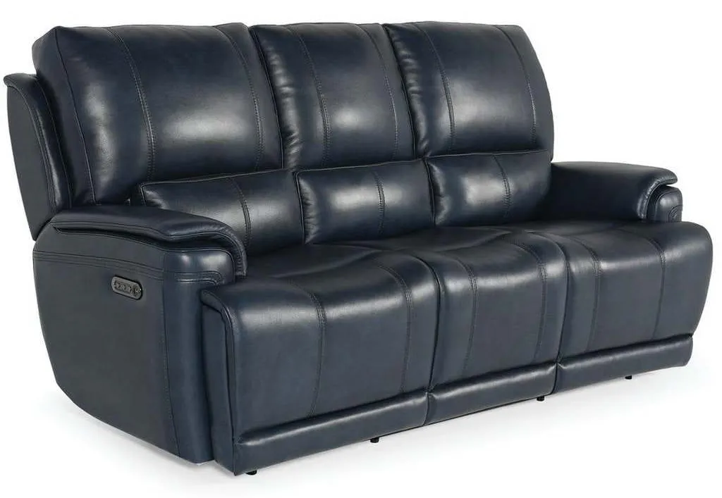 Club Level By Bassett 3749-P62N Burlington Power Motion Sofa in Navy Leather Club Level By Bassett 3749-P62N Burlington Power Motion Sofa in Navy Leather