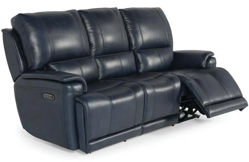 Club Level By Bassett 3749-P62N Burlington Power Motion Sofa in Navy Leather Club Level By Bassett 3749-P62N Burlington Power Motion Sofa in Navy Leather