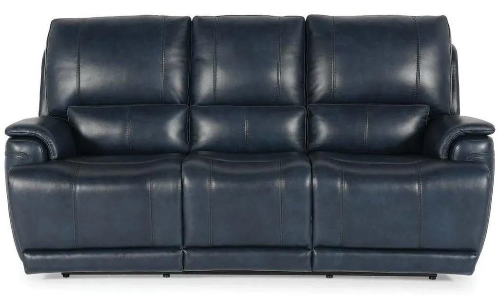 Club Level By Bassett 3749-P62N Burlington Power Motion Sofa in Navy Leather Club Level By Bassett 3749-P62N Burlington Power Motion Sofa in Navy Leather