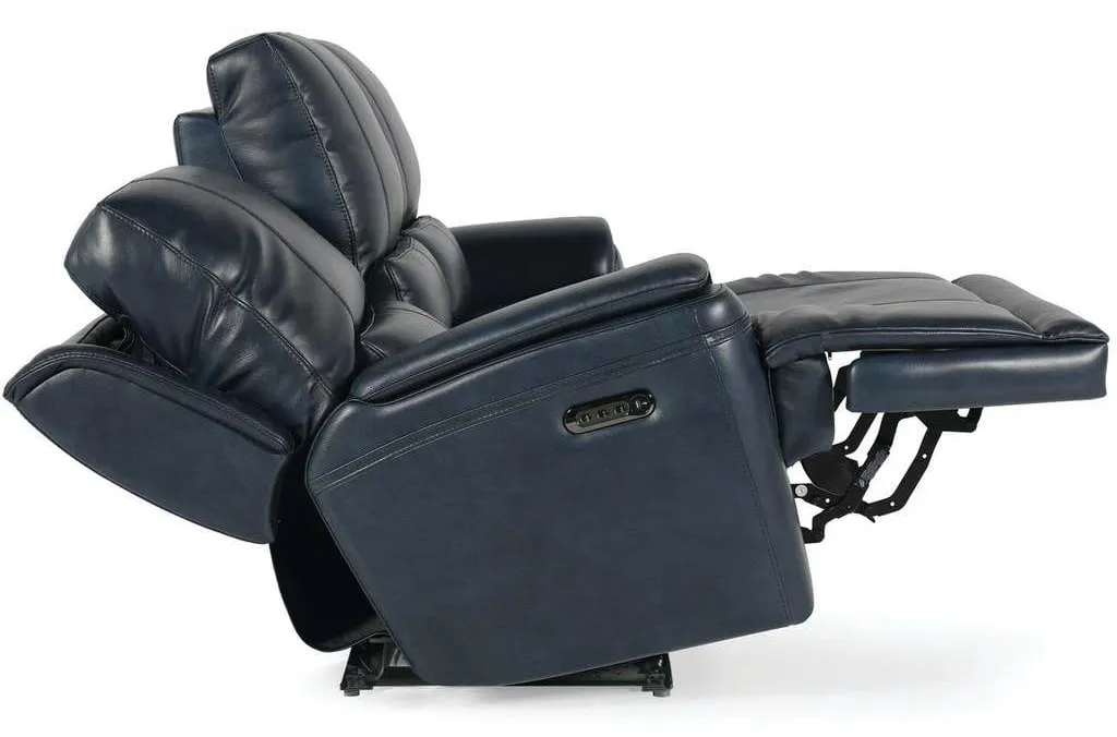 Club Level By Bassett 3749-P62N Burlington Power Motion Sofa in Navy Leather Club Level By Bassett 3749-P62N Burlington Power Motion Sofa in Navy Leather