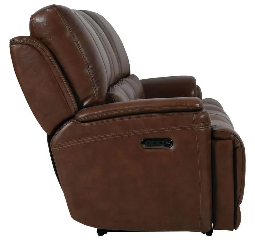 Club Level By Bassett 3749-P62U Burlington Power Motion Sofa in Umber Leather Club Level By Bassett 3749-P62U Burlington Power Motion Sofa in Umber Leather