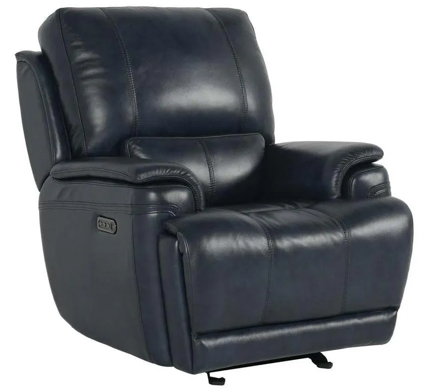 Club Level By Bassett 3749-P9N Burlington Power Glider Recliner in Navy Leather Club Level By Bassett 3749-P9N Burlington Power Glider Recliner in Navy Leather