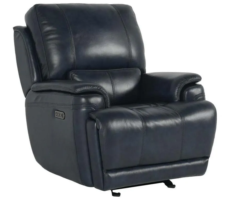 Club Level By Bassett 3749-P9N Burlington Power Glider Recliner in Navy Leather Club Level By Bassett 3749-P9N Burlington Power Glider Recliner in Navy Leather