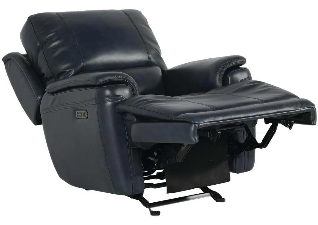 Club Level By Bassett 3749-P9N Burlington Power Glider Recliner in Navy Leather Club Level By Bassett 3749-P9N Burlington Power Glider Recliner in Navy Leather
