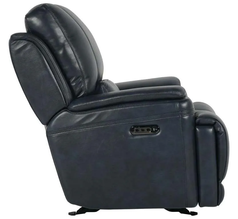 Club Level By Bassett 3749-P9N Burlington Power Glider Recliner in Navy Leather Club Level By Bassett 3749-P9N Burlington Power Glider Recliner in Navy Leather