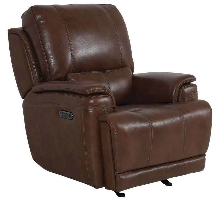 Club Level By Bassett 3749-P9U Burlington Power Glider Recliner in Umber Leather Club Level By Bassett 3749-P9U Burlington Power Glider Recliner in Umber Leather