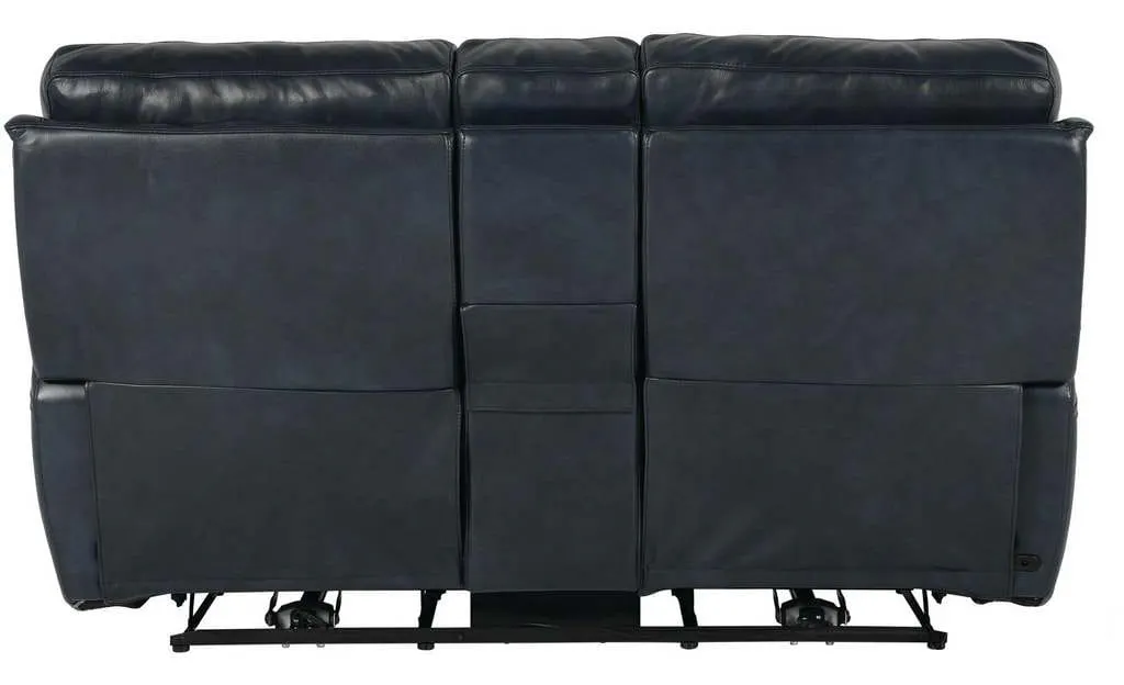 Club Level By Bassett 3749-PC42N Burlington Power Motion Loveseat With Console in Navy Leather Club Level By Bassett 3749-PC42N Burlington Power Motion Loveseat With Console in Navy Leather