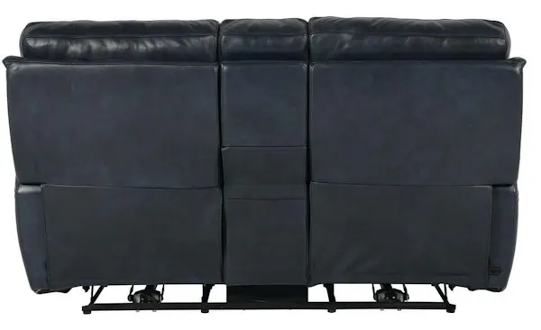 Club Level By Bassett 3749-PC42N Burlington Power Motion Loveseat With Console in Navy Leather Club Level By Bassett 3749-PC42N Burlington Power Motion Loveseat With Console in Navy Leather