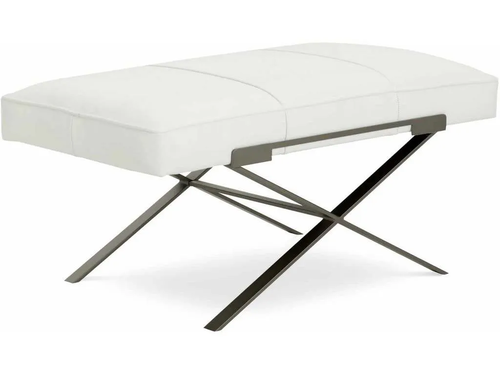 CR Laine L9677  Leather Ottoman Dasha Large Ottoman with Metal Base