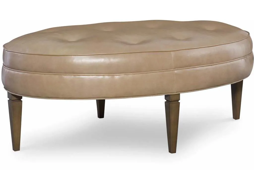 CR Laine L71-0  Elliipse Leather Oval Ottoman
