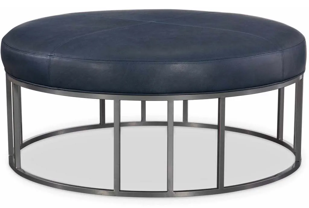 CR Laine L9407-07 Owen Metal Base Leather Round Ottoman CR Laine L9407-07 Owen Metal Base Leather Round Ottoman