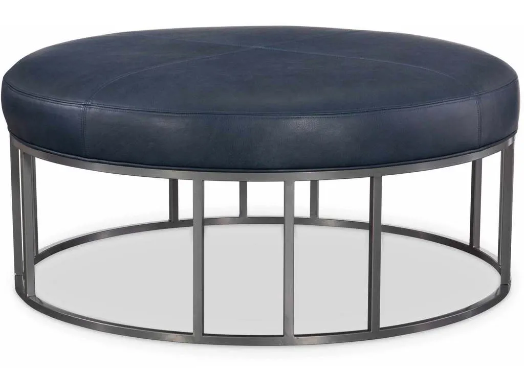 CR Laine L9407-07 Owen Metal Base Leather Round Ottoman CR Laine L9407-07 Owen Metal Base Leather Round Ottoman