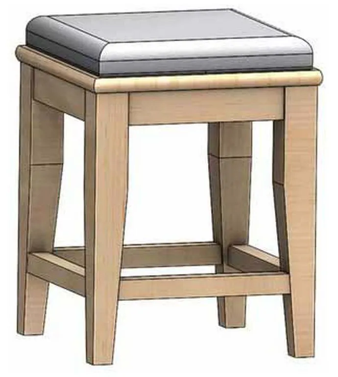 Durham 905-356 Solid Accents 20 inch Short Stool with Upholstered Seat Durham 905-356 Solid Accents 20 inch Short Stool with Upholstered Seat