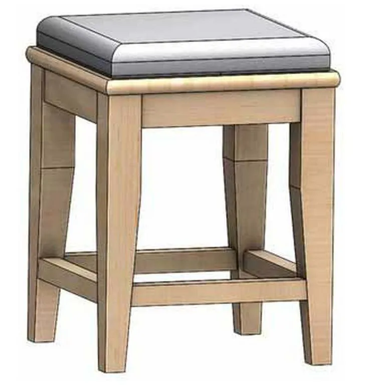 Durham 905-356 Solid Accents 20 inch Short Stool with Upholstered Seat Durham 905-356 Solid Accents 20 inch Short Stool with Upholstered Seat