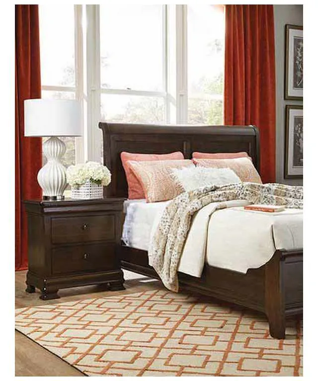 Durham 112-128B Vineyard Creek Queen Sleigh Bed with Low Footboard Durham 112-128B Vineyard Creek Queen Sleigh Bed with Low Footboard