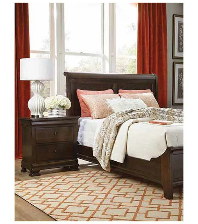Durham 112-128B Vineyard Creek Queen Sleigh Bed with Low Footboard Durham 112-128B Vineyard Creek Queen Sleigh Bed with Low Footboard