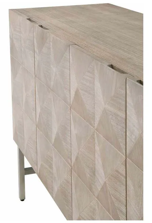 Essentials For Living 6127.NG/BSTL Atlas Media Sideboard in Natural Gray Acacia Brushed Stainless Steel Essentials For Living 6127.NG/BSTL Atlas Media Sideboard in Natural Gray Acacia Brushed Stainless Steel