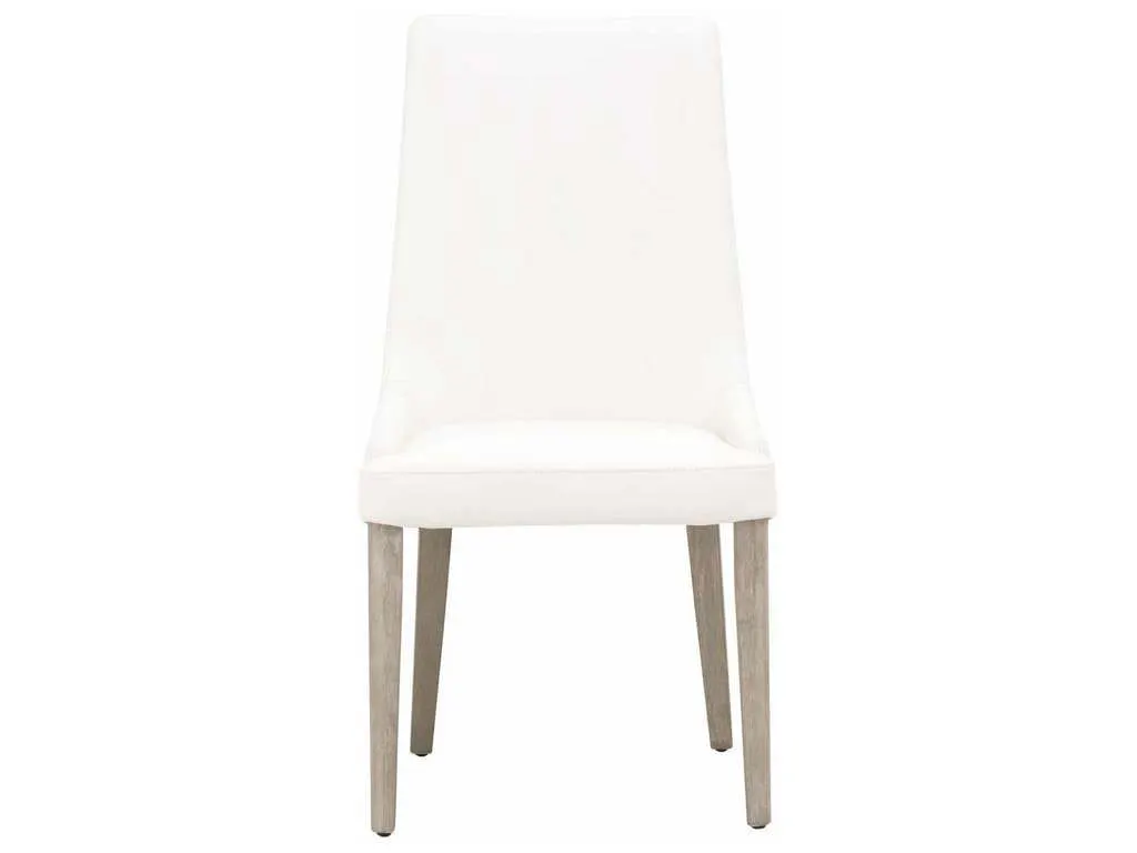 Essentials For Living 5131.ALA/NG  Aurora Dining Chair in Alabaster Top Grain Leather Natural Gray