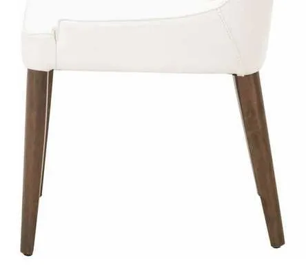 Essentials For Living 5131.ALA/WAL Aurora Dining Chair in Alabaster Top Grain Leather Walnut Essentials For Living 5131.ALA/WAL Aurora Dining Chair in Alabaster Top Grain Leather Walnut