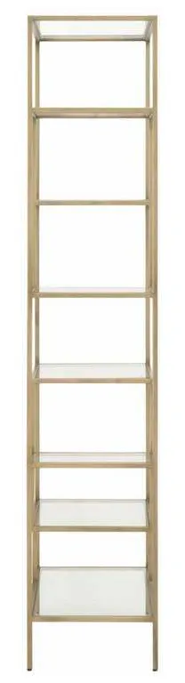 Essentials For Living 4606.BRA Beakman Bookcase in Brass Clear Glass Essentials For Living 4606.BRA Beakman Bookcase in Brass Clear Glass